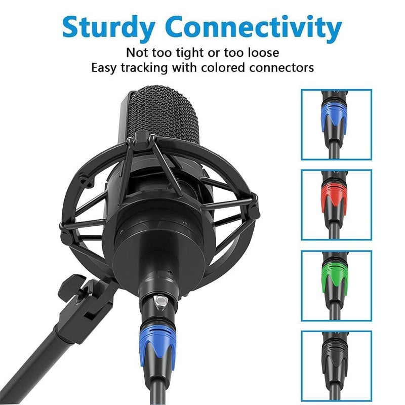 Device Of Urban Infotech موصل XLR 3-دبوس موصل كابل XLR موصل ذكر وأنثى موصل كابل ميكروفون مقبس صوتي، موصلات XLR ملونة (عبوة من 8) - Image 3