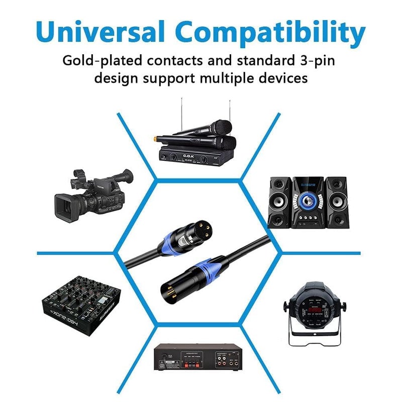 Device Of Urban Infotech موصل XLR 3-دبوس موصل كابل XLR موصل ذكر وأنثى موصل كابل ميكروفون مقبس صوتي، موصلات XLR ملونة (عبوة من 8) - Image 4