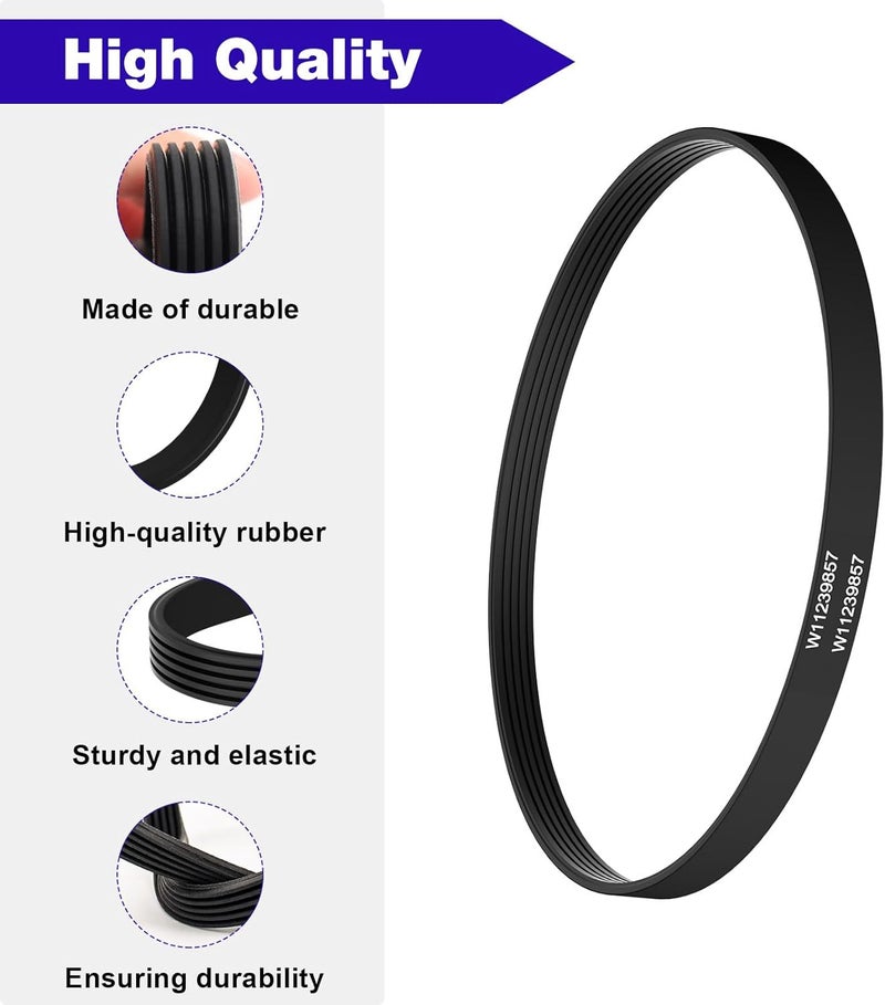 JIOTAR W11239857 Washer Drive Belt Replacement Whirlpool Amana Top Load Clothes Washing Machine AP6333320, 4845287, PS12578772, W10808317-21.9" Long,5 Rib - Image 4