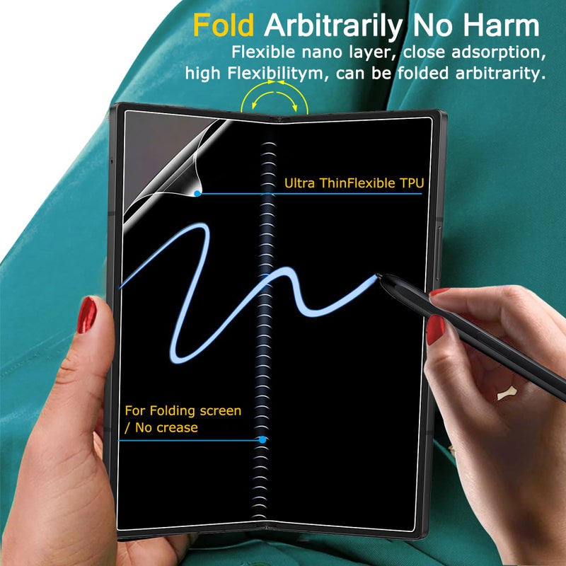Milomdoi 9 in 1 Screen Protector for Samsung Galaxy Z Fold 7, 3 Inside Flexible Film + 3 Front Tempered Glass + 3 Camera Lens Protector Accessories with Installation Frame, No Bubbles - Image 3