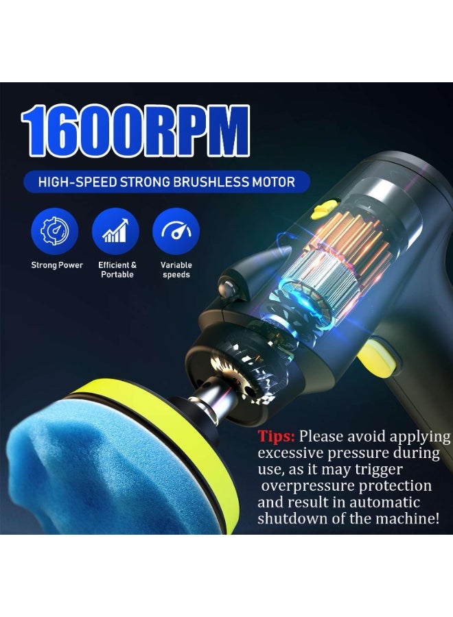 Generic Cordless Car Buffer Polisher – Portable 3-Speed Car Polishing Kit with 2000mAh Battery, 1600RPM, Lightweight for Auto Detailing, Waxing, and Scratch Repair  - Image 2