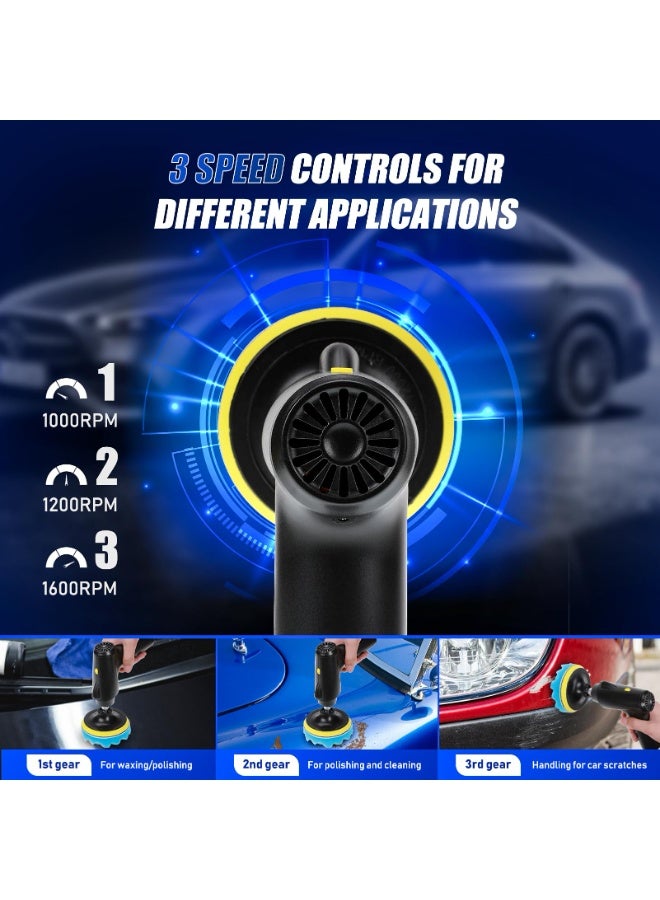 Generic Cordless Car Buffer Polisher – Portable 3-Speed Car Polishing Kit with 2000mAh Battery, 1600RPM, Lightweight for Auto Detailing, Waxing, and Scratch Repair  - Image 3