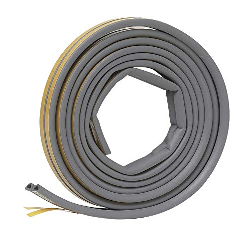 Frost King P D-Section Rubber Self-Stick Weatherseal Tape, 5/16" W, 1/4" T, 17 ft L, Grey - Image 1