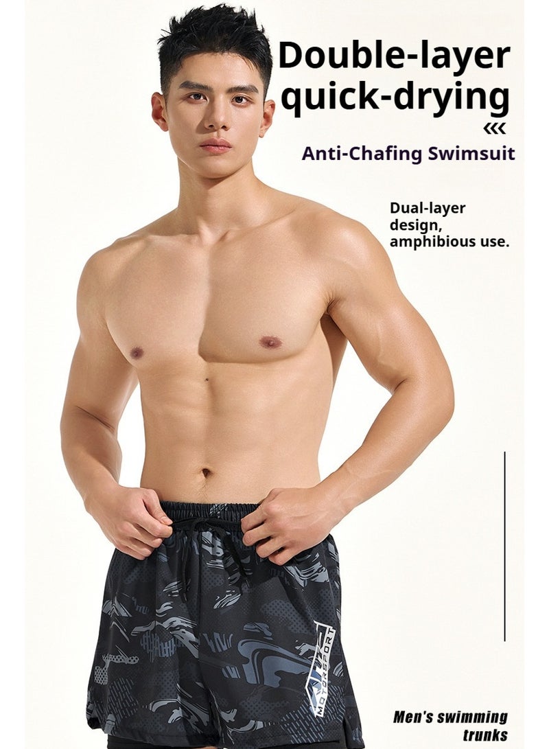 YUKE Men's Running Shorts, Men's Quick-Drying Workout Running Shorts, 2-in-1 Invisible Shorts, Multifunctional Gym Yoga Outdoor Sports ShortsXL - Image 4