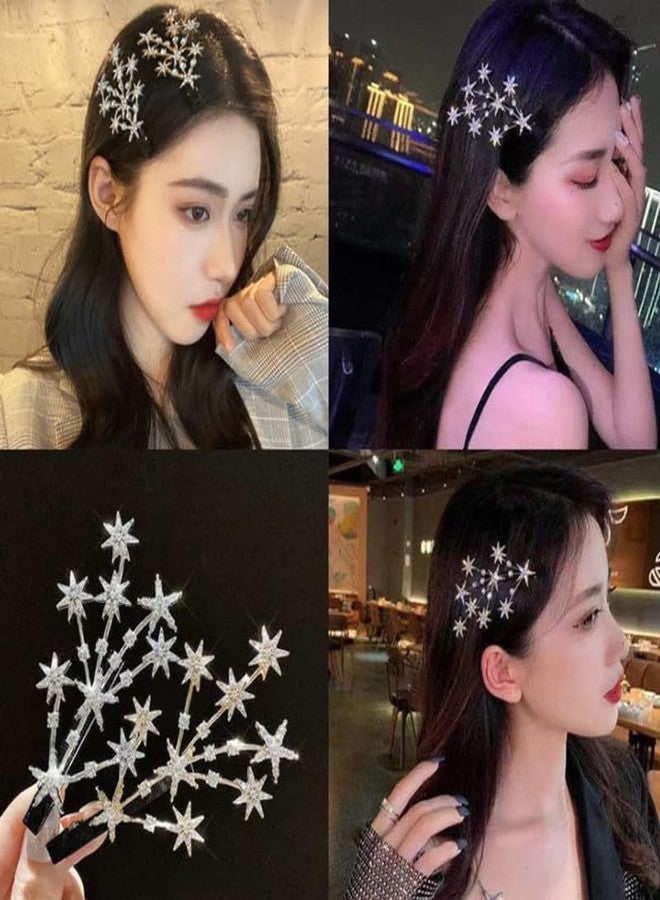 MIKONIKO Hair Pin 2 White Crystal Hair Clips Hair Accessories for Girls and Women Silver - Image 2
