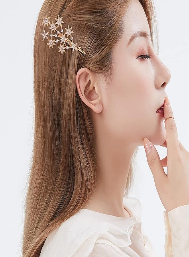 MIKONIKO Hair Pin 2 White Crystal Hair Clips Hair Accessories for Girls and Women Silver - Image 5