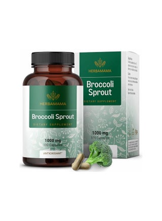 HERBAMAMA Broccoli Sprouts Capsules - Brain Support Sulforaphane Supplement - Broccoli Sprout Extract for Immunity & Cell Growth - Broccoli Supplement - Vegan Non-GMO 1000mg, 100 Caps - pzsku/Z1E666BF1B2515D89DB21Z/45/_/1732278501/352eb2b3-3c42-4a69-a92e-e5a2f8c1d764