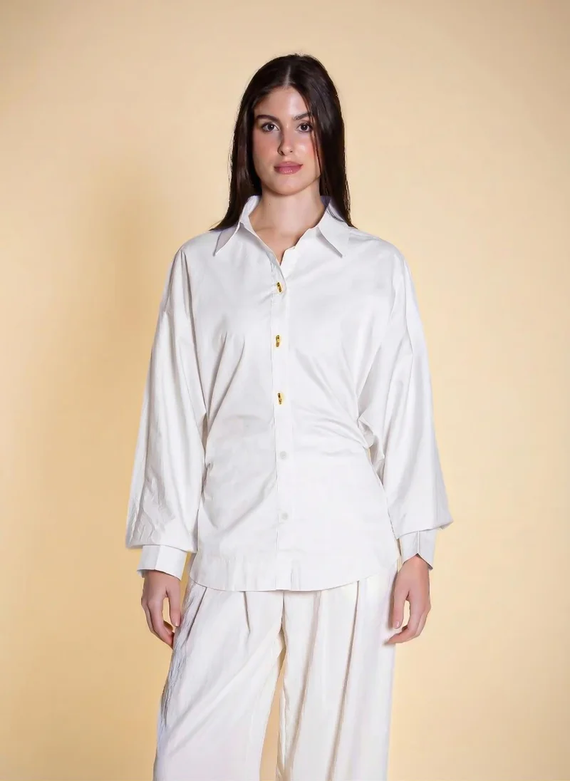 شايبس DETAILED SMOCKED SHIRT