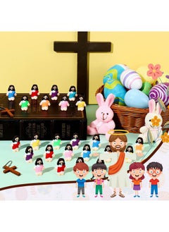 Bememo 25 Pcs Little Jesus Figures Original Design Mini Rubber Jesus Toys To Hide And Seek Religious Party Favors Sunday School Baptism Gifts (Vibrant Color)  - Image 3