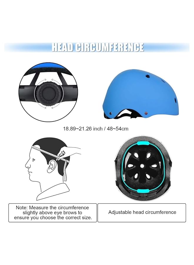 مجموعة خوذة دراجة مع وسائد للركبة ووسائد للمرفقين وواقيات للمعصم ومجموعة معدات حماية خوذة قابلة للتعديل للأطفال الصغار والشباب وخوذة دراجة وأحذية تزلج - Image 4