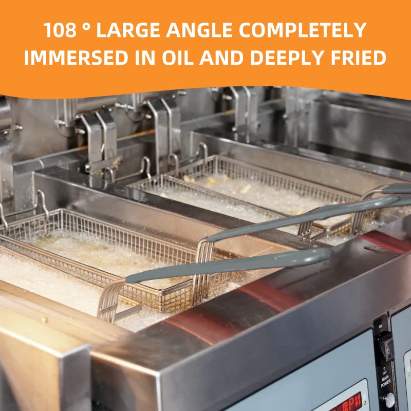 Delizon Deep Fryer Basket with Front Hooks, Non-Slip Handle, 13.2" x 6.5" x 5.9" Basket, 11.2" Long Handle, Easy Installation - Image 4
