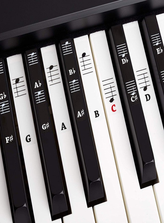 Belfort Piano + Keyboard Sheet Music Stickers for 49 | 61 | 76 | 88 Keys + Ebook | Piano Sticker Complete Set for Black + White Keys | C-D-E-F-G-A-B - Image 1