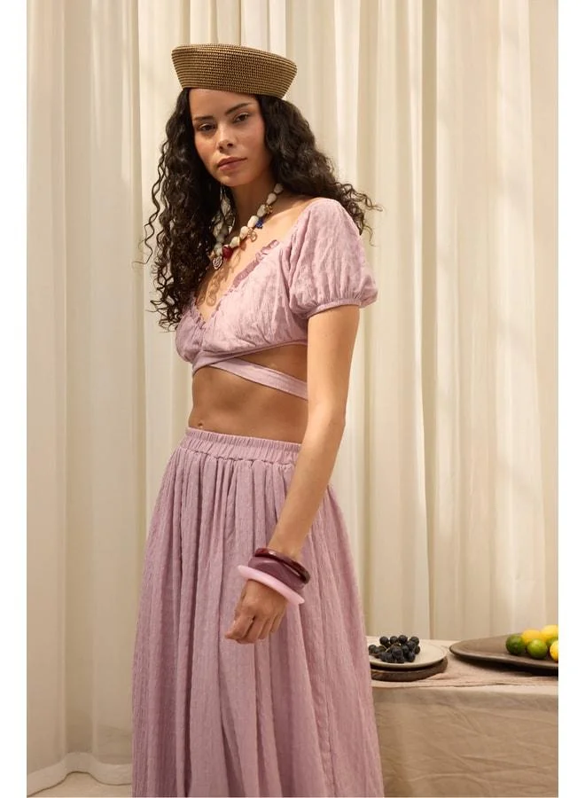 MAI STUDIOS CO.  Indriya Lila Crop Skirt Set. for Women | Best Price UAE