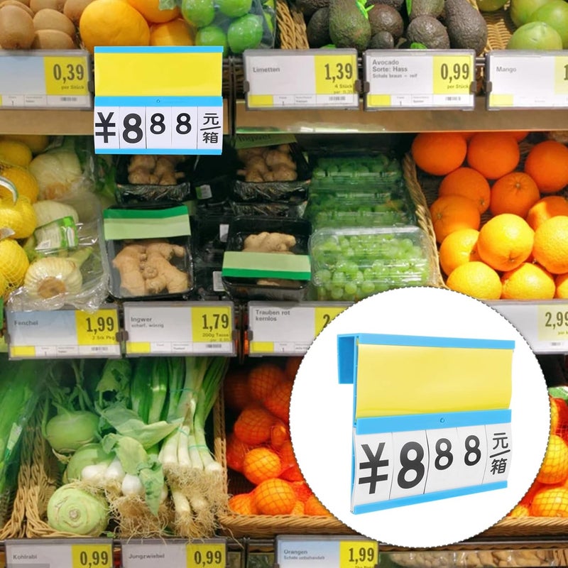 klarako 4pcs Price tag Hanging Tags Label Tags Basket bin Labels Clip on writable Sales Signs Supermarket tag Fruit Tags Fruit Vegetable Tags Food Tags Garbage can Label Sticker Plastic - Image 2