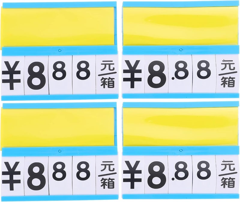 klarako 4pcs Price tag Hanging Tags Label Tags Basket bin Labels Clip on writable Sales Signs Supermarket tag Fruit Tags Fruit Vegetable Tags Food Tags Garbage can Label Sticker Plastic - Image 1