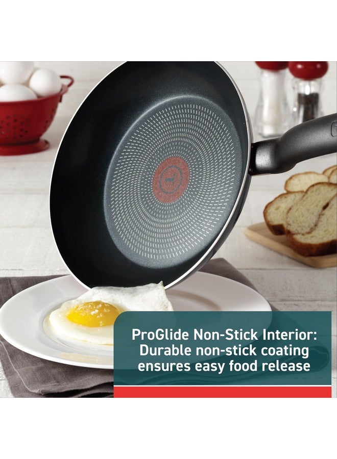 T-fal طقم مقلاة تيفال غير لاصقة 2 قطعة، 8.5، 10 بوصة، آمنة للاستخدام في الفرن حتى 350 درجة فهرنهايت، أدوات الطهي، مجموعة مطبخ، مقالي، مقالي قلي، مقلاة بيض، مقلاة أومليت، أواني ومقالي، آمنة في غسالة الصحون، سوداء - Image 2