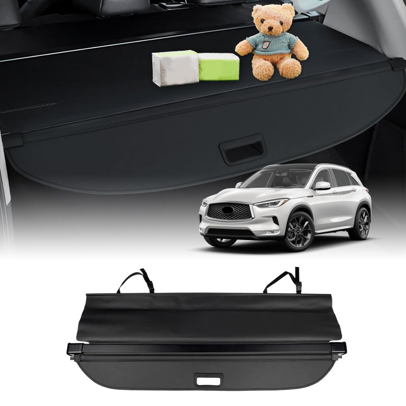 Powerty Cargo Cover for 20192025 Infiniti QX50 Retractable Trunk Cover Trunk Shielding Shade for QX50 Accessories Cargo Luggage Cover No Gap Not for QX55