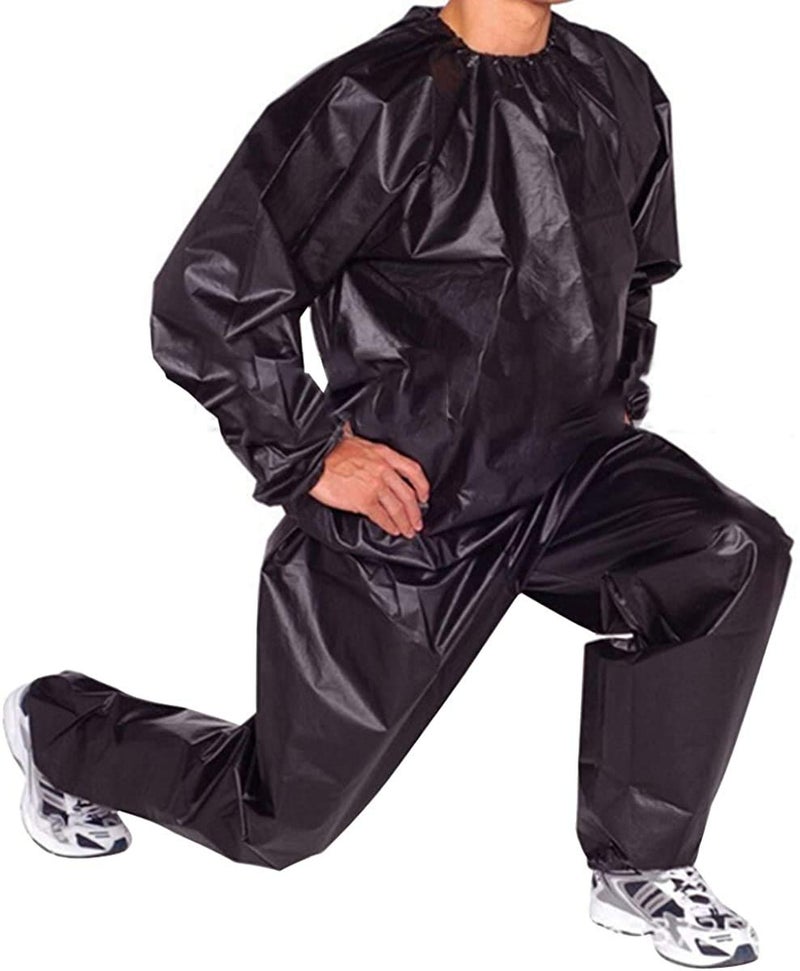 XINSHUN Sweat Sauna Suits Weight Loss Gym Exercise for Men and Women (Black XX-large) - Image 2