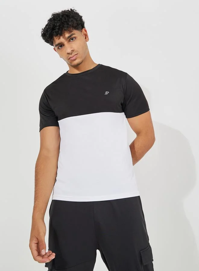 Styli Super Soft Short Sleeve Color Block Training T-Shirt