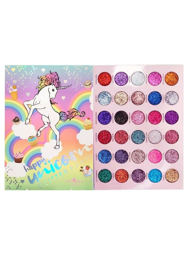 HUDACRUSH Beauty Glitter Eyeshadow Palette - Shimmery Multicolor Shades, Professional Korean Sparkling Eye Shadow Palette For Glittery Unicorn Looks - 30 Shade - Image 1