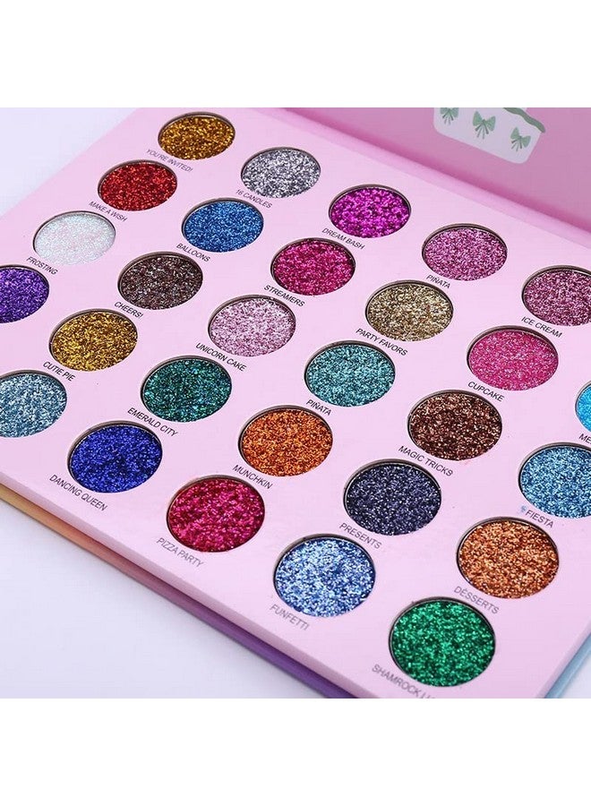 HUDACRUSH Beauty Glitter Eyeshadow Palette - Shimmery Multicolor Shades, Professional Korean Sparkling Eye Shadow Palette For Glittery Unicorn Looks - 30 Shade - Image 2