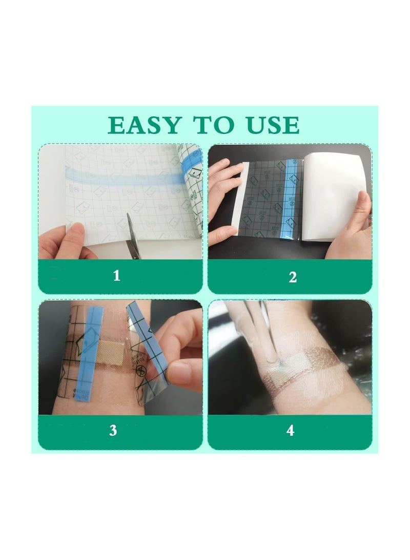VIUAUAX Transparent Stretch Adhesive Bandage,Waterproof Clear Film Dressing Bandages, Adhesive Bandages Shower Shield Dressing Tape for Tattoos Swimming Showering - Image 4