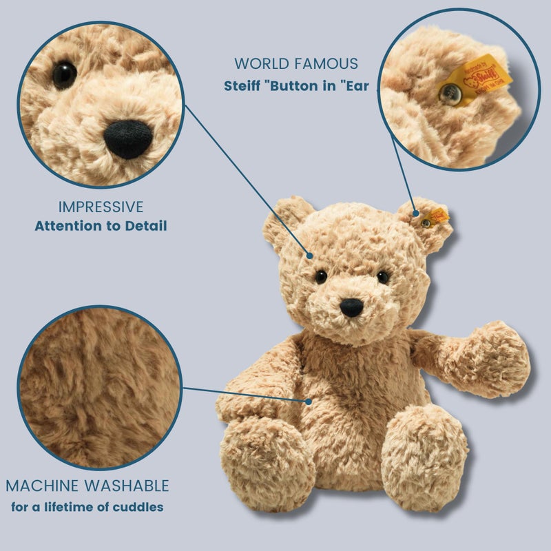 Steiff Jimmy Teddy Bear â€“ Soft Cuddly Friends, Premium Plush Stuffed Animal Toy for Kids (Light Brown, 16") - Image 3