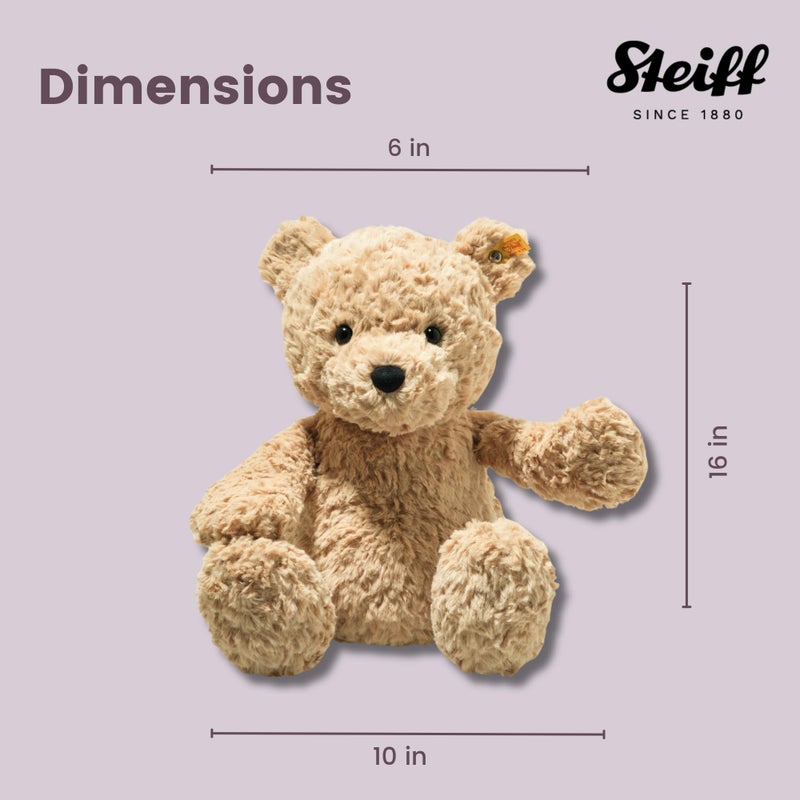 Steiff Jimmy Teddy Bear â€“ Soft Cuddly Friends, Premium Plush Stuffed Animal Toy for Kids (Light Brown, 16") - Image 5