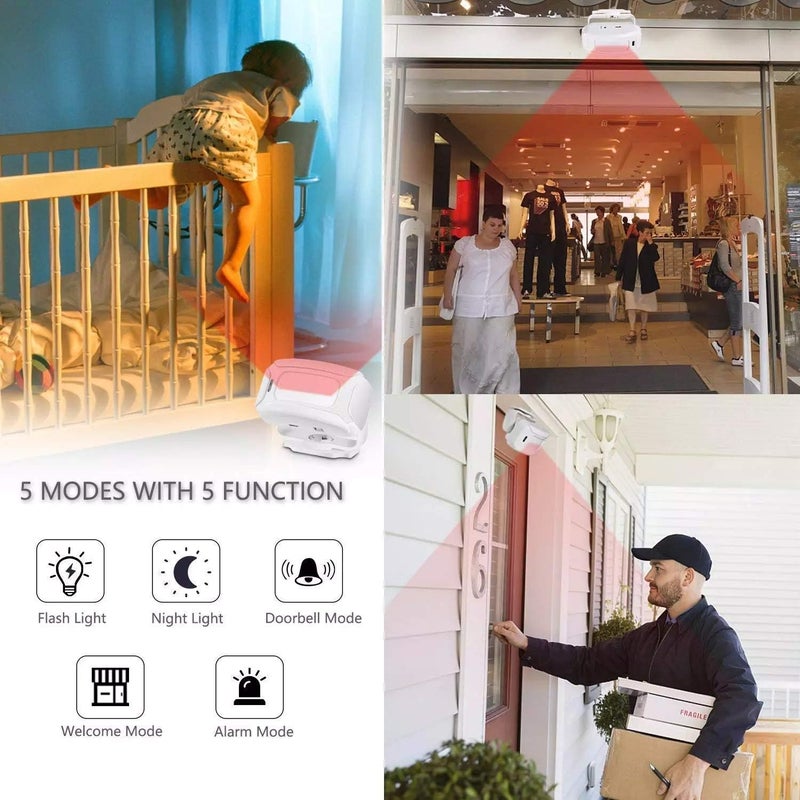 HENDUN Motion Sensor Doorbell , Door Chime for Business, Store Welcome Buzzer Monitor, Commercial Door Entry Alert,Motion Detector Alarm, Caregiver Reminder for Elderly, Motorhome RV Burglary - Image 2