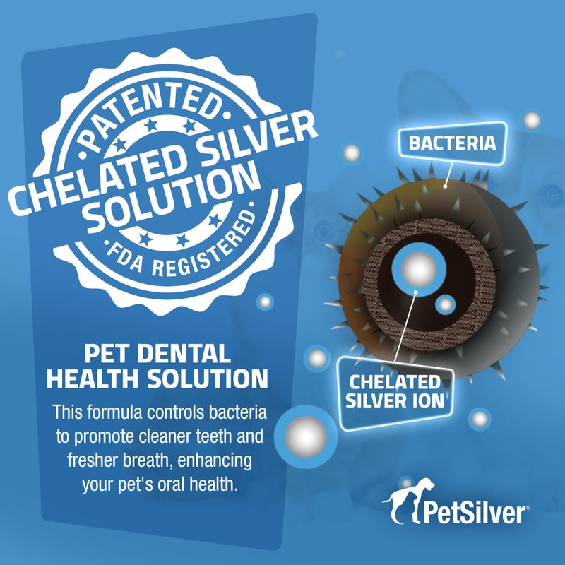 PetSilver رذاذ أسنان ولثة الحيوانات الأليفة - فضة مخلبية مسجلة - رذاذ تنظيف أسنان الكلاب لتقليل تراكم البلاك والجير - معطر نفس طبيعي للكلاب والقطط - صنع في الولايات المتحدة الأمريكية - 4 أونصات - Image 5