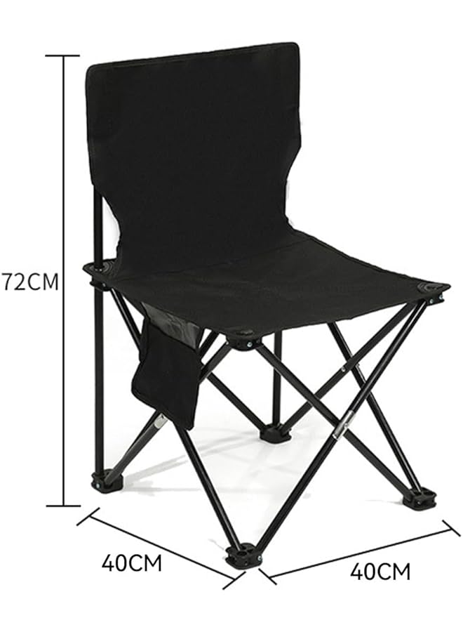 ECVV Outdoor Folding Camping Chair Compact Size 40cm×40cm×72cm Durable 150KG Capacity Lightweight 3KG Side Storage Bag Easy Carry - Image 3