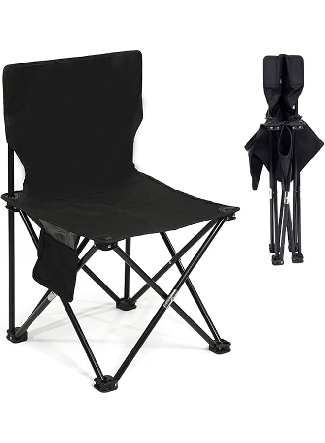 ECVV Outdoor Folding Camping Chair Compact Size 40cm×40cm×72cm Durable 150KG Capacity Lightweight 3KG Side Storage Bag Easy Carry - Image 1