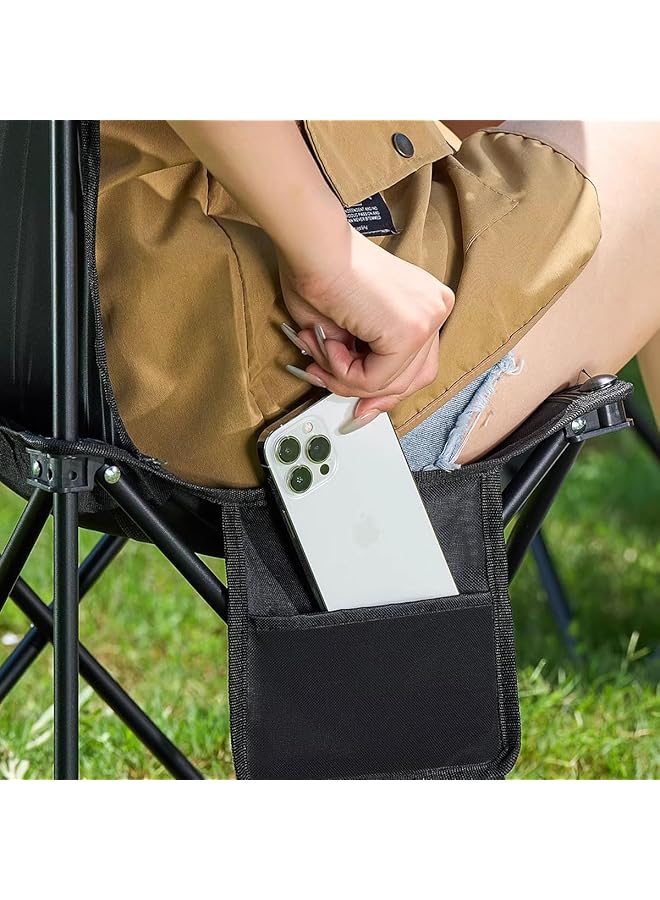 ECVV Outdoor Folding Camping Chair Compact Size 40cm×40cm×72cm Durable 150KG Capacity Lightweight 3KG Side Storage Bag Easy Carry - Image 4