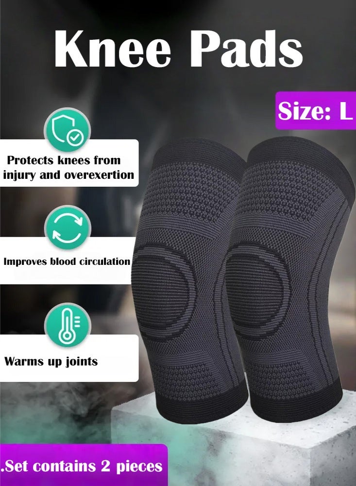 بوير منصات الركبة دعامة الركبة، منصات الركبة الرياضية المضادة للانزلاق لتخفيف آلام التهاب المفاصل وآلام المفاصل والتهاب الأوتار الغضروف المفصلي، كم ضغط الركبة الناعم المسامي للرجال والنساء لكرة السلة الجري اللياقة البدنية - Image 1