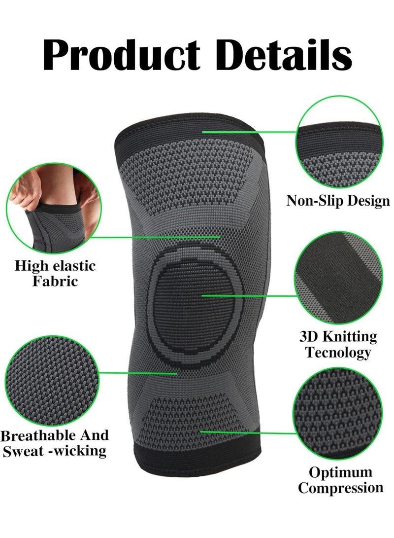 بوير منصات الركبة دعامة الركبة، منصات الركبة الرياضية المضادة للانزلاق لتخفيف آلام التهاب المفاصل وآلام المفاصل والتهاب الأوتار الغضروف المفصلي، كم ضغط الركبة الناعم المسامي للرجال والنساء لكرة السلة الجري اللياقة البدنية - Image 4