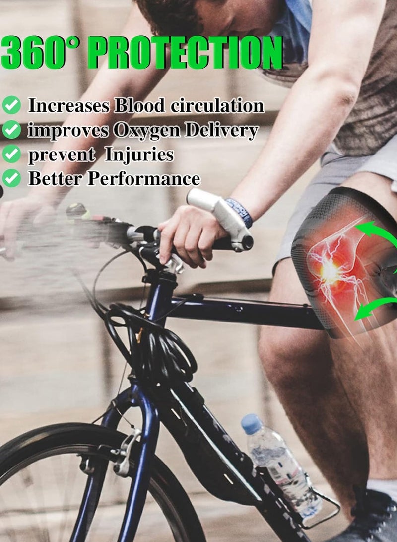 بوير منصات الركبة دعامة الركبة، منصات الركبة الرياضية المضادة للانزلاق لتخفيف آلام التهاب المفاصل وآلام المفاصل والتهاب الأوتار الغضروف المفصلي، كم ضغط الركبة الناعم المسامي للرجال والنساء لكرة السلة الجري اللياقة البدنية - Image 3