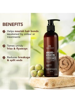 Botanic Hearth Botanic Hearth Argan and Keratin Shampoo with 100% Pure Argan Oil and Aloe Extracts Repairs Hair and Controls Frizz For Damaged and Frizzy Hair Shampoo for Women and Men 245ml  - Image 2