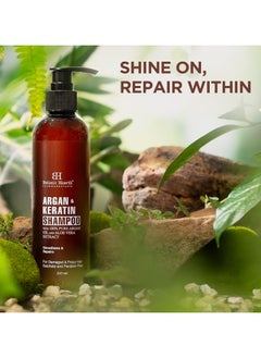 Botanic Hearth Botanic Hearth Argan and Keratin Shampoo with 100% Pure Argan Oil and Aloe Extracts Repairs Hair and Controls Frizz For Damaged and Frizzy Hair Shampoo for Women and Men 245ml  - Image 3