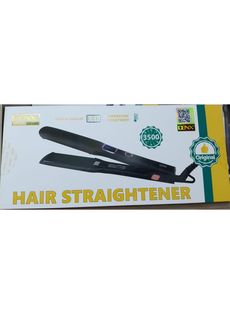 DENX DX1389 Professional Hair Straightener with Digital Display in Black - Image 1
