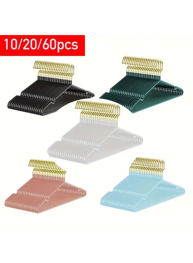 10 Pack Blue Heavy Duty Non Slip Metal Clothes Hangers Rubber Coated Slim Design - Image 1