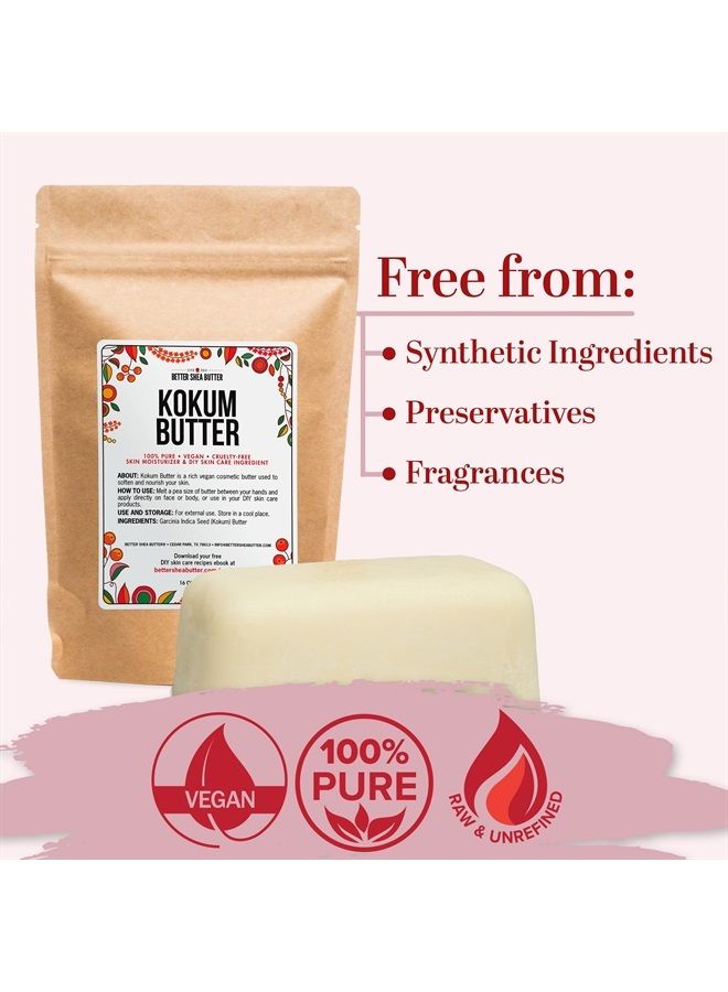 Better Shea Butter Kokum Butter | Raw, Unrefined | For Soap Making and DIY Skin and Hair Products | Pure, Unscented Butter for Lotion Base | 1 lb block - Image 4