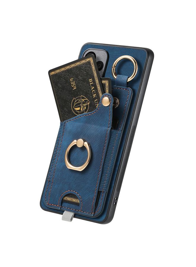 S-TOP Case For Redmi 10 Retro Skin-feel Ring Card Bag Phone Case with Hang Loop - Image 3