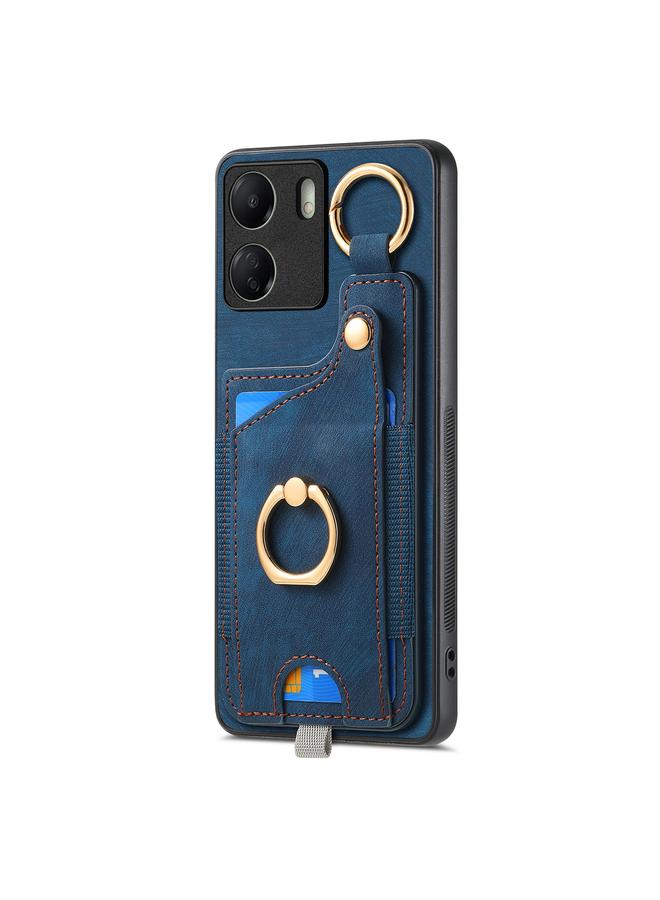 S-TOP Case For Redmi 10 Retro Skin-feel Ring Card Bag Phone Case with Hang Loop - Image 2