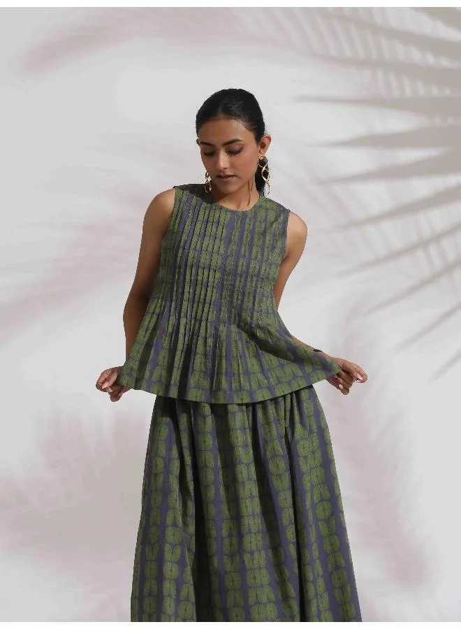 trueBrowns trueBrowns Grey Cotton Skirt Co-ord Set