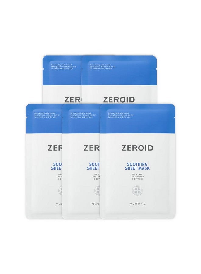 zeroid Soothing Sheet Mask Mild Care For Sensitive And Dry Skin With 28 Ml Of Serum In Each Mask (5 Masks) - Image 1