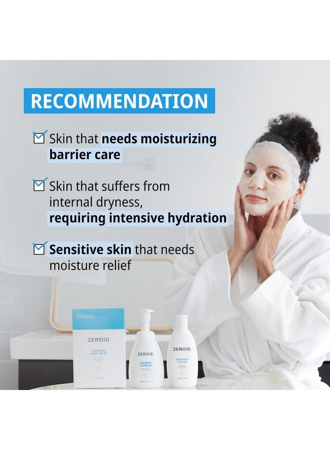 zeroid Soothing Sheet Mask Mild Care For Sensitive And Dry Skin With 28 Ml Of Serum In Each Mask (5 Masks) - Image 5