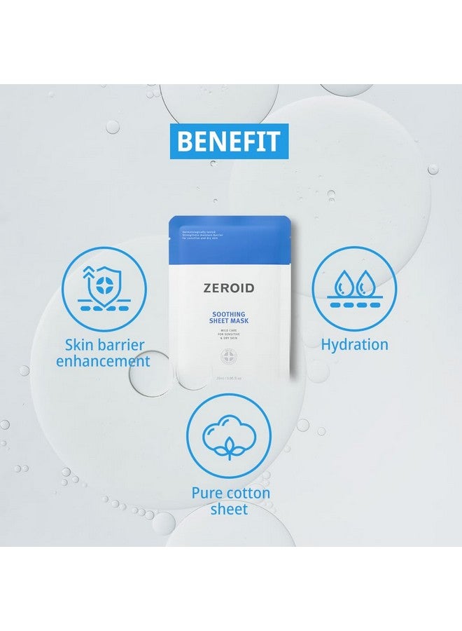 zeroid Soothing Sheet Mask Mild Care For Sensitive And Dry Skin With 28 Ml Of Serum In Each Mask (5 Masks) - Image 4