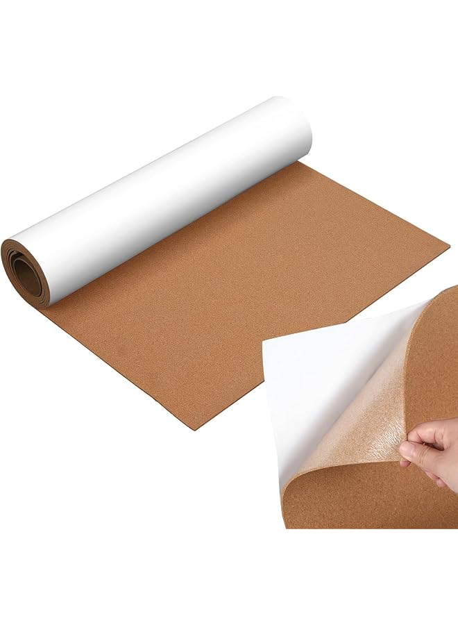 إيروريكس لفافة من الفلين ذاتية اللصق بسمك 240 × 40 سم مع دعم لاصق، لفافة من الفلين، لوحة إعلانات من الفلين، لوحة رسائل للوحة الإعلانات، لافتات الأبواب وديكورات الجدران والأرضيات، صناعة يدوية 2 مم - Image 1