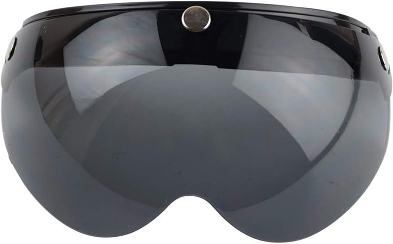 VCOROS Universal Motorcycle Retro Pilot-Style Standard 3 Snap-Button Visor Flip Up Down Open Face Helmet Half Face Shield(Black) - Image 1