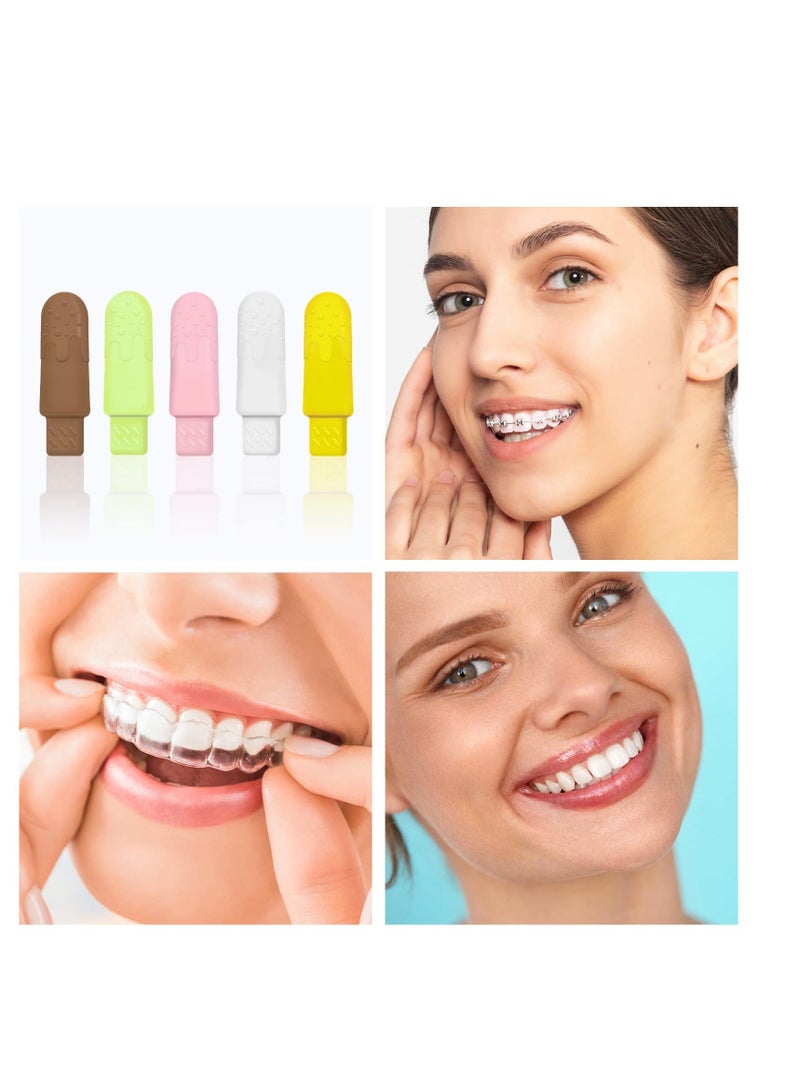 Y&D 10 PCS Aligners Chewies for Aligner Chompers , 5 Flavors Trays Dental Chewies, Colors (White, Brown, Pink, Green, Yellow) - Image 5